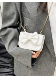 Niche Design Bow Girl New Style Cute Chic Simple Shoulder Crossbody Bag