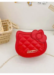 Sanrio Sanrio Hello Kitty Style Chain Crossbody Bag Versatile Leather Shoulder Crossbody Bag Fashionable Date And Vacation Bag