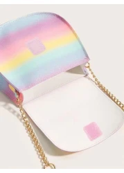 حقيبة كروس بادي من جلد البولي يوريثان بزخارف براقة بتصميم فراشة وألوان نمط المرقط، مناسبة للاستخدام اليومي