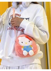 Sanrio 1 قطعة شخصية Sanrio وحقيبة كتف قطع كرتونية للوجبات الخفيفة 1 قطعة، حقيبة ظهر كتف متنوعة لسيدات على شكل قطة KT