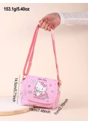 Sanrio 1pc Sanrio Kids Cartoon Phone Wallet Coin Purse Key Holder Bag KT Big Ear Dog Kumikko Cute Shoulder Crossbody Bag