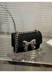 1 قطعة حقيبة كتف عصرية من البولي يوريثان بطراز غربي بسيط وأنيق ذات مربع صغير للذهاب والإياب، باللمسة الكورية ا