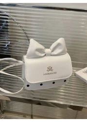 1 قطعة حقيبة كتف ثلاثية الأبعاد مطبوعة بنقاط بولكا دوت ، لون الفتيات ، تصميم بسيط ، حقيبة مربعة صغيرة للموسم ال