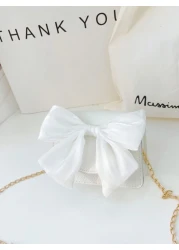 1pc Fashion Children s Bag Girl Bow Crossbody Bag Cute Princess Style Coin Purse Pu Material Magnetic Buckle Closure With A Sweet Bow Pattern Crossbody Bag Suitable For Girls To Go Shopping Attend Par