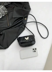 1pc Pretty Bow Casual Fashion Simple Shoulder Crossbody Small Shoulder Bag Fashionable Small Square Bag Simple Western Style Niche Handbag Cute Casual Shoulder Crossbody Bag Bow Decoration Pu Crossbod