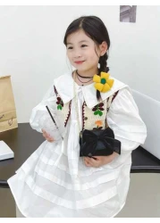 Solid Color Bow Knot Children s Shoulder Bag Mini Pu Bag With Bow Decoration And Chain Strap Cute Girl Purse For Outdoor Activities And Compartments