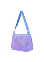 1pc Mesh Beach Bag Kids Shell Storage Bag Beach Shell Bag For Boys And Girls Swimming Accessories Suitable For 3 12 Years Old Children The Bag Runs Small Suitable For 2 12 Years Old Kids