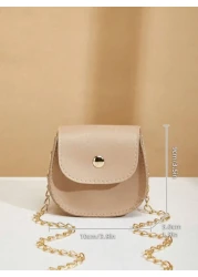 حقيبة كتف صغيرة بلون أحادي للبنات مع علبة أحمر شفاه، علبة سماعة، محفظة صغيرة وحقيبة أحمر شفاه على شكل وسادة قط