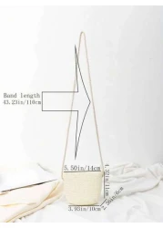 A Mini Children s Straw Bag Flap Bag Crossbody Bag Shoulder Bag Beach Bag Embroidered Applique Bag