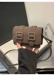 1pc Girl Frosted Indentation Mini Square Bag Fashion Cross Body Red Envelope Casual Lightweight Play Comfortable Fabric Suitable For Daily Outing Play School Commuting Use For Friends The Perfect Gift