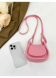 1pc Casual Versatile Minimalist Solid Color PU Leather Cross Body Mini Pouch Suitable For Daily Outings Traveling And Shopping