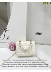 Cute And Fashionable Pearl Texture Handbag Coin Purse Crossbody Bag Outing Handbag Small Square Bag