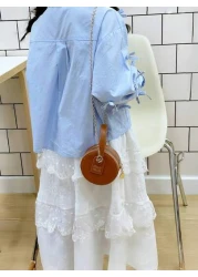 Children s Shoulder Bag Round Cake Bag Outing Tote Bag Dopamine Color Banquet Fashion Bag Mini Children s Bag And The First Choice For Gifts