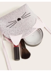 One Piece Girls Kitten Light Pink Gretel Half Circle Cute Mini Crossbody Bag Gift For Daily Use