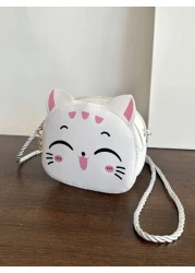 حقيبة كتف صغيرة أنيقة للفتاة الصغيرة مصنوعة من الجلد ومزينة بسحاب مناسبة للاستخدام اليومي في جميع الفصول