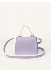 1pc Girls Lovely Mini Dual Fabric Bow Knot Handbag Crossbody Bag For Everyday Outfits