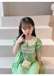 حقيبة خصر زهرية مزينة بالخرز المستدير المزيف