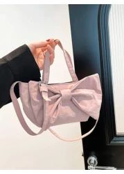 1pc New Cute Girl Niche High End Nylon Shoulder Crossbody Bag And Fashionable New Bag Fresh And Dopamine Color Matching Youthful Girl Style Can Be Cross Body Adjustable Shoulder Strap Casual And Fashi