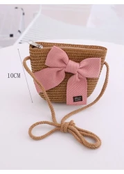 حقيبة شاطئ كبيرة بعقدة جميلة للبنات الأميرات الجديدة، مناسبة للاستخدام اليومي