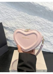1pc New Cute Girl Niche High End Love Pu Crossbody Bag And Fashionable New Bag Fresh And Dopamine Color Matching Youthful Girl Style Can Be Cross Body Shoulder Strap Is Adjustable Casual And Fashionab