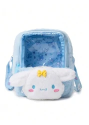 Sanrio Sanrio Hello Kitty Plush Crossbody Bag Exquisite And Versatile Translucent Cute Girly Heart Portable Storage Bag
