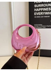 1 Mini Solid Color Diagonal Shoulder Bag Made Of Acrylic Material With A Korean Style Fashion Simple And Fashionable The Large Capacity Button Is Suitable For Girl And Is The Best Choice For School Sh