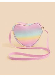 1pc Kids Girls Fashion Heart Bowknot Crossbody Bag Girls Mini Coin Purse