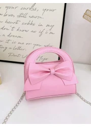 1 حقيبة كتف ذات عقدة الفراشة مصنوعة من مواد جلدية اصطناعية بقفل مغناطيسي، مناسبة للفتيات للتسوق والحفلات والا