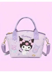 Sanrio حقيبة كتف وحقيبة مكياج ذات حزام كروس للأطفال بشخصيات Sanrio قطعة واحدة