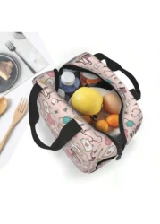 حقيبة غذاء مطبوعة بطباعة طبية قطعة واحدة مناسبة للعمل والسفر والنزهة، جنسي، بدون احتكاك مع الطعام