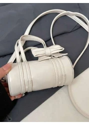 Fashion Bow Mini Handbag Solid Color Cute Small Crossbody Bag Lipstick Pouch