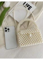 1pc Beaded Handbag Fashion Pearl Small Shoulder Bag Spring Summer