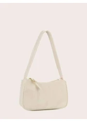 حقيبة كتف بموحد اللون بي يو مادة بسيطة وأنيقة قطعة واحدة