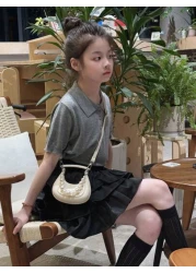 حقيبة يد من طراز كوري جديد مزينة باللؤلؤ مع حزام كتف، صندوق صلب مصغر مزين بالقمر اكسسوار، محفظة نسائية صغيرة ل