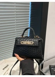 2025 New Arrival Niche Design Crocodile Textured Mini Square Handbag Fashion Versatile Casual Shoulder Bag