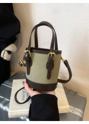 Mini Dual Strap Bucket Bag Crossbody Bag Handbag Mini Makeup Bucket Storage Bag Super Mini Bag Mainly Used For Hanging Decorations Relatively Small Capacity