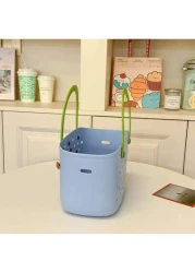 قطعة واحدة حقيبة تسوق شبكية من السيليكون بتصميم جديد وأنيق، سلة تسوق كاجوال