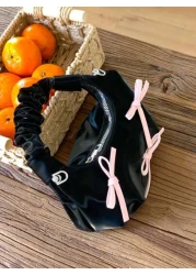 1pc Sweet Handbag Pu Zipper Opening And Closing Niche Design New Ballet Style Pleated Cloud Handbag Crossbody Bag Exquisite And Versatile Suitable For Daily Travel Shopping And Taking Pictures It Is A