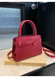 1 حقيبة يد، سحاب من البولي يوريثان بلون أحادي بسيط عصري للفتيات، سعة كافية ومتنوعة، يمكن وضع الهاتف المحمول وا