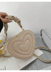 زجانة حمل صغيرة على شكل قلب عالية الجودة للبنات ، بطراز أنيق وحلو ، حقيبة حمل يدوية أو على الكتف ، بطراز كوليجي