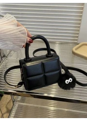 1pc High Grade Small Bag Girls Bag Versatile Chain Messenger Bag Popular Retro Mini Handbag Plaid Small Square Bag New Fashion Niche Design Messenger Bag Girls Bag Popular Versatile Messenger Bag Is V