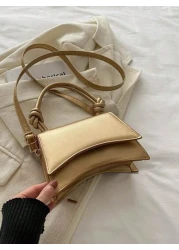 1pc New All Match Fashion Simple And Beautiful Solid Color Handbag Shoulder Crossbody Small Square Bag For Girls Cute Dopamine Mini Wallet Lipstick Bag For Girls Small Fragrance Style Princess Handbag