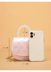 حقيبة طفل أميرة من جلد البولي يوريثان، حقيبة عبر الجسم صغيرة بتصميم أنيق، هدية مثالية للعطلات