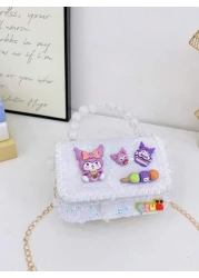Sanrio A Kuromi Children s Bag A Multi Color Bead Handbag A Cartoon And Cute Accessory Bag A Mini And Small Handbag Bag A Daily Travel Clothing Matching Bag A Closed Shoulder Bag