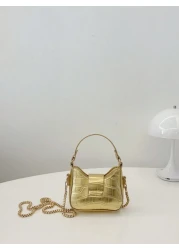 حقيبة جديدة مصدرة للأطفال ، حقيبة كتف للبنات ، حقيبة كتف صغيرة ناعمة ذات لون أحادي بملمس جلد التمساح وبشكل قلب