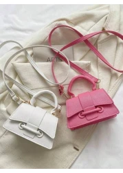 A Mini Niche Elegant Pu Material Solid Color Simple Casual And Versatile Flip Handbag Lipstick Bag That Can Be Worn On One Shoulder Across The Body Suitable For Daily Use Going Out Traveling Vacationi