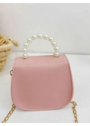 1pc New Fashion Pearl Handbag With Strap Butterfly Decor Mini Cross Body Bag