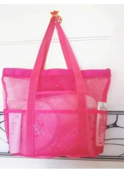 1pc Beach Bag Large Capacity Toy Mesh Swimming Bag Wash Shoulder Backpack Outdoor Multi Functional Travel Hand Held Shoulder Beach Bag Swimsuit Storage