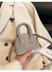 1pc Ins Fashion Girl s Bag 2025 New Cute Candy Color Mini Shell Bag Litchi Pattern Pu Messenger Bag Suitable For Daily Use