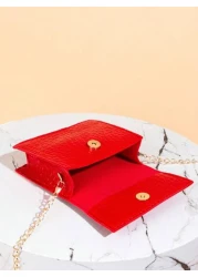 حقيبة يد سطوع براءة اختراع جلدية بسلسلة